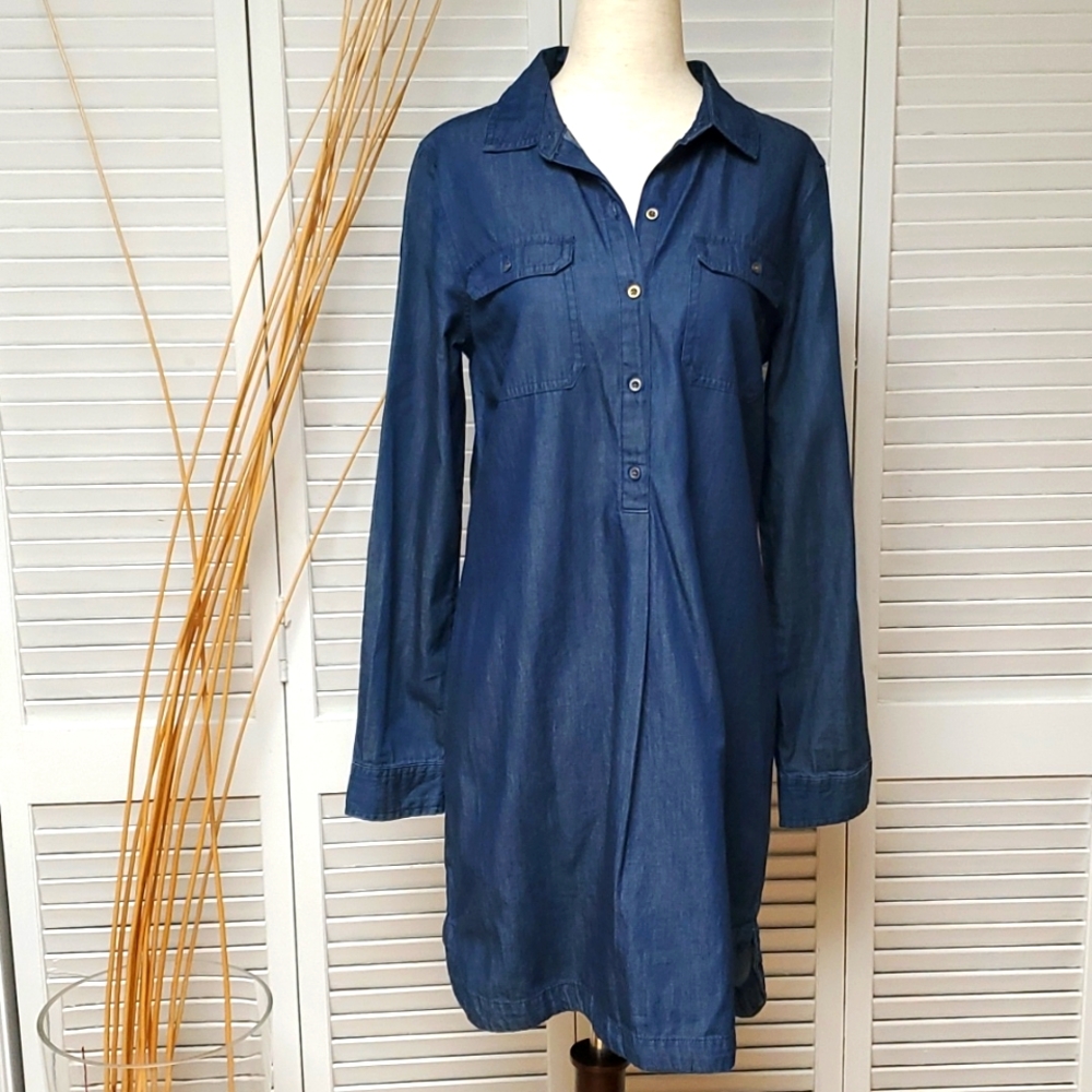 Old Navy Size S Chambray Denim Shirt Dress.